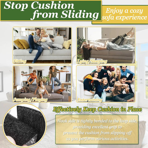 4.3 Inch By 26.3 Feet Heavy Duty Adhesive Hook And Loop Tape For Couch Cushions No Slip Grip illustrated use cases