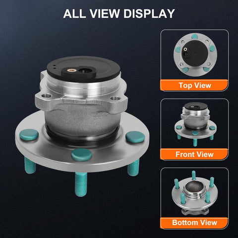 All view display of Rear Wheel Bearing And Hub Assembly 512347 For Mazda 5 2006 2017 ABS Models And Mazda 3 2004 2013 ABS Models.