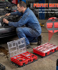 2 Packout Mounting Plates With 100 Lb Load Capacity Heavy Duty Metal Base Fully Compatible With Packout Modular Storage System 48-22-8486 Perfect For Tool Storage And Workshop Organization 2pc Set with red tool boxes