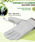 Heavy Duty Cowhide Leather Work Gloves For Men, Driver Gloves For Trucking, Gardening, And Warehouse Work, 1mm Cut Resistant Leather