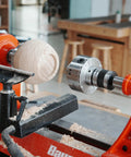 BMWOOD woodturning live tailstock chuck adapter, silver, 1 inch x 8 TPI, #2 Morse taper, lathe turning wooden bowl.