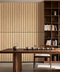 Snag This Dope 6 Pack Set Of Teak Acoustic Wall Panels That Slash Echoes And Kill Room Noise Fast Premium High Quality Polyester Sound Absorbing Pads For Creators wall design in elegant dining space.