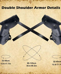 Leather Shoulder Armor Dope With Dual Pauldrons, Bracers Vambrace, And Medieval Ring Belt for LARP Cosplay Men details
