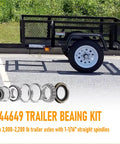 Heavy Duty Double Pack Trailer Wheel Bearing Kits Featuring L44649 L44610 Parts For Smooth Rolling On 2000 To 2200 Pound Axles close-up of parts for trailer axles.