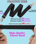 Premium Adjustable Elastic Strap Holders For Recliner Sofa Couch And Loveseat Slipcovers showing black elastic strap, 0.8 inch width, adjustable 20 to 40 inches.