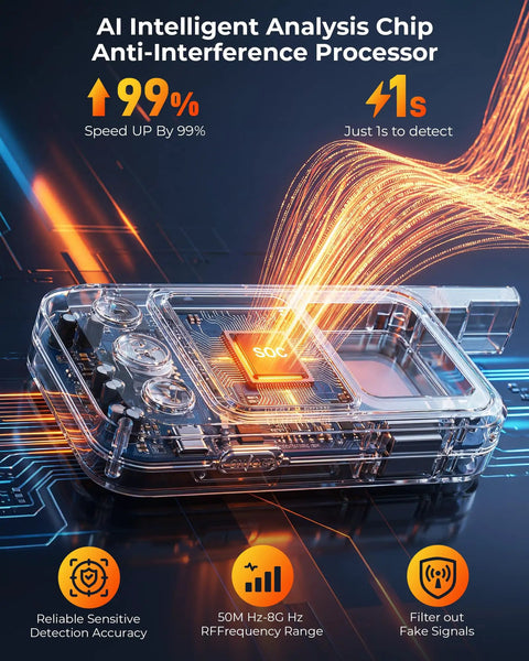 Hidden Camera Detector With LED Screen And Anti Spy Wireless Scanner Portable GPS Tracker And Bug Detector on circuit board
