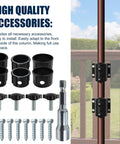American Made Full Aluminum Non-Rust Deck Umbrella Mount with screws and accessories, Easy Install, Weatherproof, Black