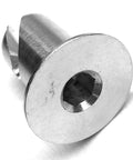 Go To Rock Solid Aluminum Flush Head Quarter Turn Fasteners featuring Allen Socket Actuator close-up view of 7/16 inch low profile fastener.