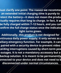 Charging recommendation text for Mini UPS Battery Backup 4000mAh With 5V 2A Output, clarifying extended charging time and auxiliary use.