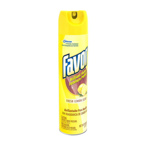 Clean As A Whistle Top Shelf Furniture Polish Delivers A Fresh Lemon Hit in a spray can for quick cleaning.