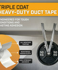 Heavy Duty Silver Duct Tape 5 Pack, Waterproof And Super Sticky Adhesive, lifting 50kg weight, tear by hand