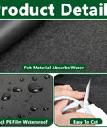 10 By 2 Ft Recycled Felt Mulch Mat Roll For Landscaping Garden Pathways And Weed Barrier Eco Friendly Durable Reusable Fabric Walkway Mat With 10 Stakes For Plants Vegetables And Flowers Outdoor showing felt material, waterproof back, easy to cut.