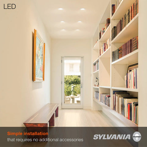 Modern hallway with Five To Six Inch LED Recessed Downlights With Trim, Dimmable 9W Equal To 65W, 625 To 675 Lumens, Warm White