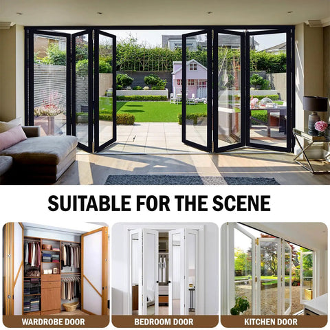 No Cap Heavy Duty Bifold Door Repair Kit For Closet Sliders Slick Rollers And Smooth Tracks Zero Hassle Installation Quick Fix view of bifold doors connecting indoor and outdoor spaces.