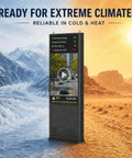 55 Inch Outdoor Digital Signage Kiosk With 3000 Nits Sun Crushing Lcd Display in dual climate setting, displaying parking info.