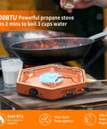 Portable One Burner Propane Camp Stove With Carry Strap For Backpacking Outdoor Cooking Flick Ignition 8600 BTU Gas Stove