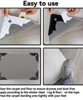 Steps to apply Non Slip Rug Corner Grippers Pack Of 8, Reusable Rug Corner Pads For Hardwood Floors, Laminate, Tile And LVP