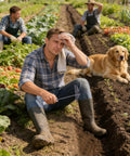 Farmer holding Manual Garden Sickle Weeding Tool Built For Tough Weeds And Grass Cut A Real Workhorse in a vegetable field
