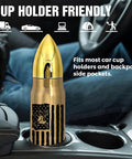 17oz Gold Stainless Steel Tumbler With American Flag Tool Design And I Fix Stuff And I Know Things Phrase in car cup holder