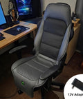 Beat The Heat With A Universal Cooling Car Seat Cover, 12V-24V, 3-Speed Air Cooled Seat Cushion in office chair with adapter