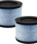 Premium H13 True Hepa Replacement Filters Two Pack Compatible With Aroeve Mk01 Mk06 Kloudi Dh Jh01 Intelabe Epi080 Ep1080 Elechomes Epi081 Air Purifiers That Crush Dust And Allergens For Fresher Home Air, showing two cylindrical filters with white and blue pattern and black frames.