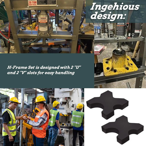 H Frame Hydraulic Shop Press Plate With Four Notches 1 Inch By 5 Inch By 5 Inch Heavy Duty Steel Bed Plates For 20 Ton Shop Presses Movable Work Platform That Will Not Shatter Like Cast Iron