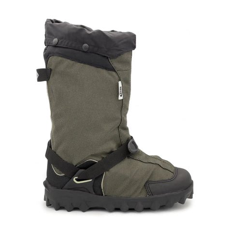 Expandable Insulated Overboots With Threaded Outsole For Everyday Footwear, 2XL, 15 Inch Height, Gray, side view with tread detail