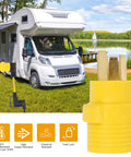 Heavy Duty Nema 10 50P To 14 50R Adapter connects three prong male plug to four prong female receptacle for RV power ups.