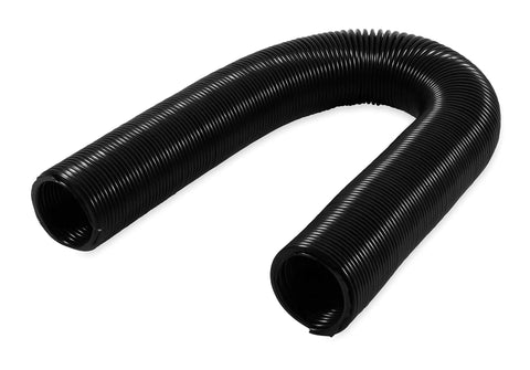 Sleek black vent hose for Badass Vented RV And Marine Battery Box Fits Group 24 Battery with smooth ridged surface.