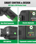 Close-up of Pro Super Stars Electric Tubing Expander Swaging Tool Kit W 2200mAh Battery Powered with ergonomic design and LED display.