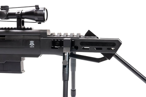 Heavy Hitting .22 Pellet Sniper Airgun With Scope Break Barrel 1,250 FPS Quiet And Deadly Accurate rifle close-up view