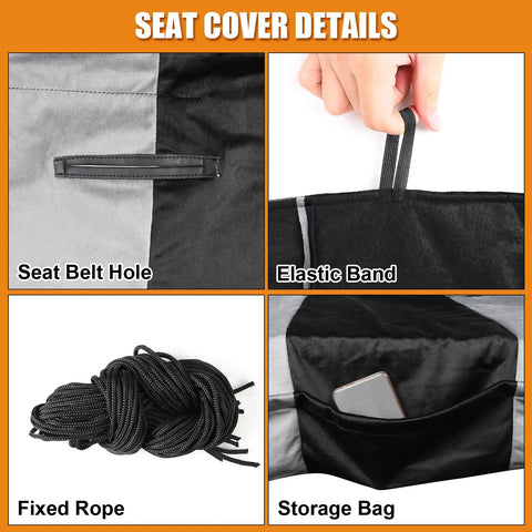 Truck Bench Seat Cover Without Headrest Hole That Fits Most Trucks And Cars, Universal Dutch Velvet Seat Protector with pockets