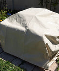 Heavy Duty Waterproof Tarp 20 Ft By 30 Ft 12 Mil Thick Tan Tarp With Reinforced Corners covering outdoor furniture