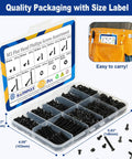 All In One 1120 Piece M3 Countersunk Screw Kit With Flat Head Phillips Screws Zinc Plated 6mm To 25mm For 3D Printers Electronics Machinery And DIY Projects Includes Nuts And Washers in organized case.