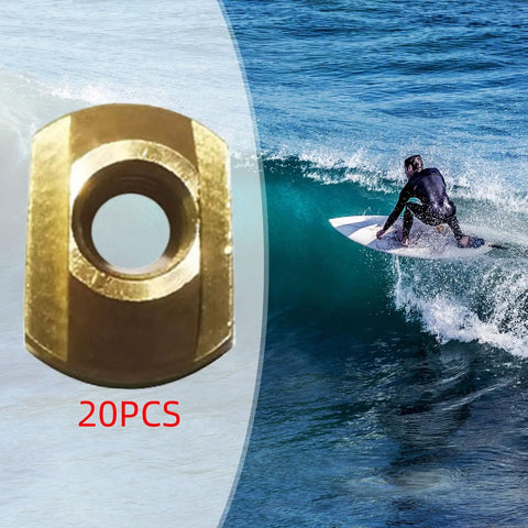 20 Piece M8 Hydrofoil Mounting T Nuts Hardware Kit For Water Sports Boards with brass T nut and surfer