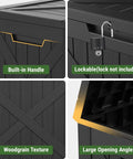 31 Gallon Barn Style Outdoor Deck Box Waterproof Storage Chest With Lockable Lid Built Tough Weatherproof UV Resistant