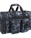 Expandable Fishing Tackle Bag With Zip Expandable Design Water Resistant Shoulder Bag, black camouflage pattern display