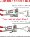 Beefy Heavy Duty Stainless Steel 304 Adjustable Toggle Clamp Catch With Lock Hole, Quick Release Anti Slip Push Pull Clasp on display