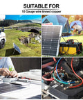 10 Gauge Solar Panel Adapter Kit With 3 Foot Cable Connector for RV Rigs in various outdoor and DIY settings