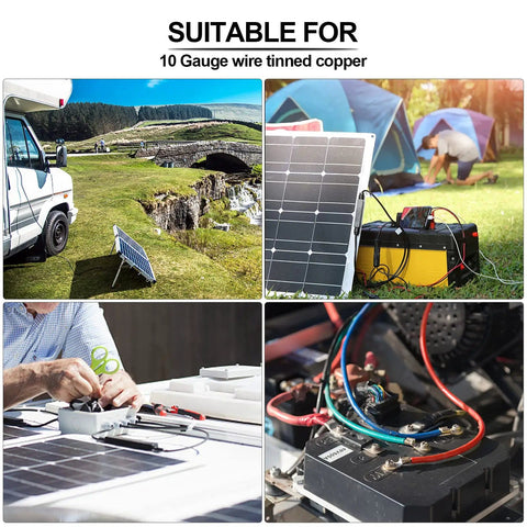 10 Gauge Solar Panel Adapter Kit With 3 Foot Cable Connector for RV Rigs in various outdoor and DIY settings