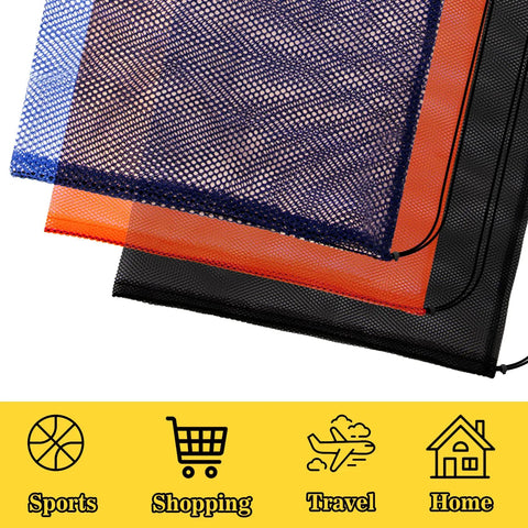 Three Piece Mesh Dive Bag Set With Drawstring Organizers For Snorkeling Gear Swimming Gear Beach Toys And Camping Clothes