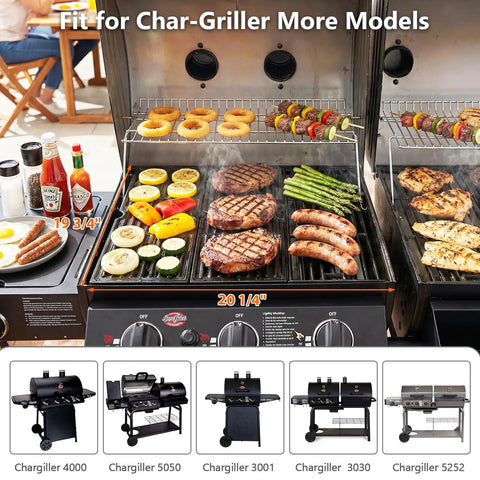 Porcelain Cast Iron Grill Grates And Griddle Plate Replacement For Char Griller Grills That Delivers Even Heat Retention