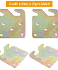 Top Shelf Galvanized Bed Rail Hook Plates And Tight Fitting Brackets For Hardcore Daily Grind Solid Bed Frame Mounting Hardware With Screws Included, 2 left-sided and 2 right-sided clips.