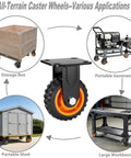 Hella Heavy Duty 5 Inch Caster Wheels Set of 4, Braked Swivel Casters for portable shed and storage box applications.