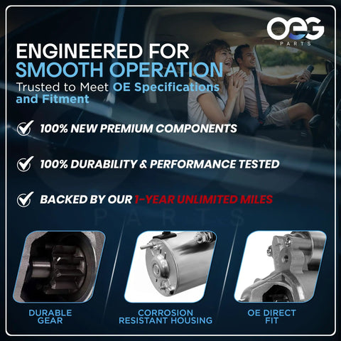 New Starter For Dodge Nitro 3.7L And Jeep Liberty 3.7L V6 2010 2011 2012 12V 1.2kW CW Rotation 10-Tooth 183mm Length