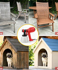 Image showing transformations using Badass Power 700W Electric Airless Paint Sprayer With Four Quick Swap Tips For Slick Even Coats And A No Sweat Finish On All Your Favorite Home Projects Red.