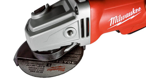 Grinder with Ten Pack Ultra Thin 045 Inch Metal And Stainless Steel Cutting Wheels For Grinders Four And A Half Inch Flat Cut Off Wheels attached