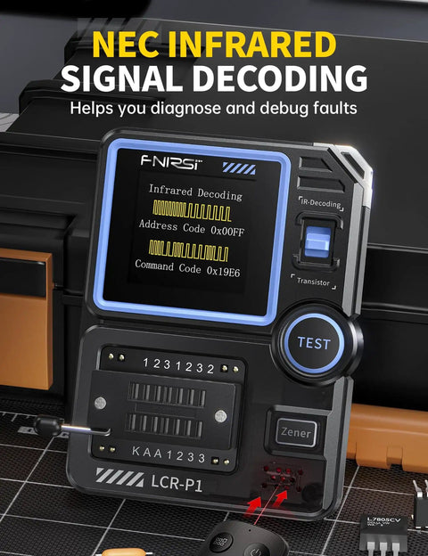 All In One LCR P1 Transistor Tester And SMD Component Analyzer with infrared decoding display