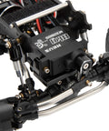 Close-up of Beefed Up SCX24 Steering Servo Kit With Mount And Horn For 1 24 RC Crawler Upgrades, showing metal gears.