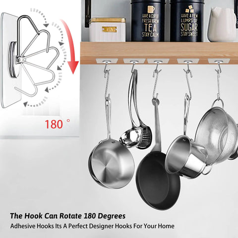 Heavy Duty Self Adhesive Wall Hooks Set 36 Pack With Upgraded Thick Clear Design 44lb Max Load Per Hook Waterproof Rustproof Hangers